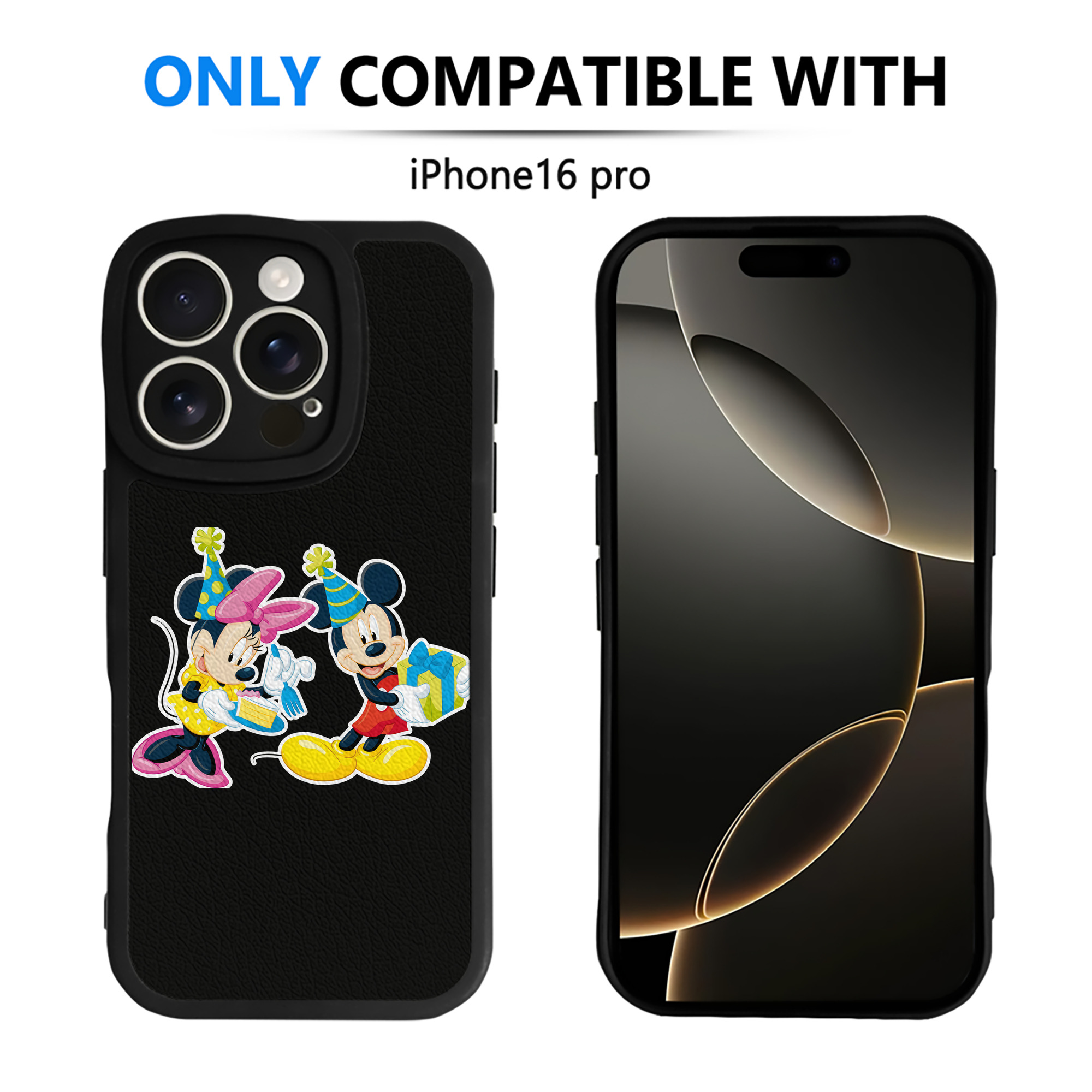 （画像用） ミッキーマウス Mickey Mouse 【iPhone 16シリーズ対応】シリコンスマホケース（レザー調） 材質：シリコン